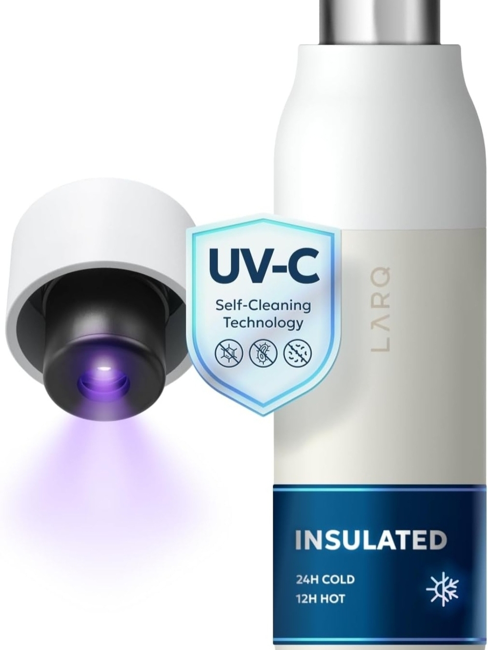 LARQ Insulated Self-Cleaning Water Bottle in Granit White